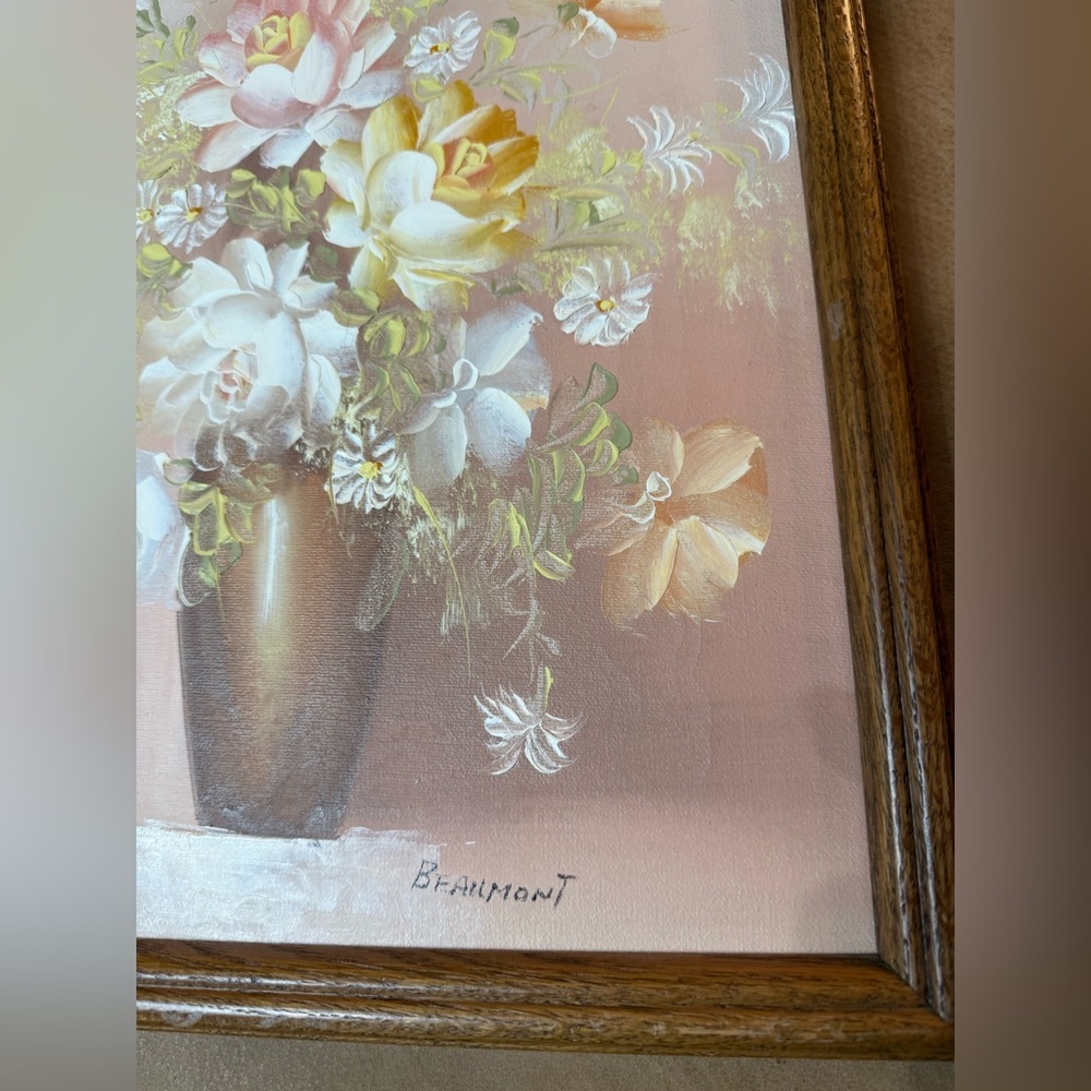 Floral Still Life Oil Painting By Beaumont - Picture 4 of 8